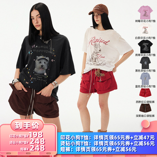 【所有女生的衣橱直播间】DIDDIMODA印花/烫钻小狗T恤/短裤