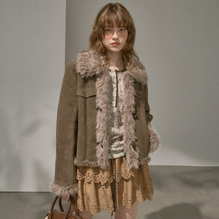 DIDDIMODA 衣橱 毛毛百搭翻领仿麂皮绒加绒毛领外套 所有姐姐