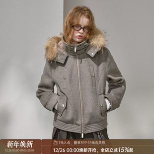 半身裙 翻领毛呢外套 DIDDIMODA 连帽