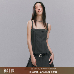 连衣裙 背心裙 DIDDIMODA 压花凹凸印吊带裙外搭学院风辣妹短裙