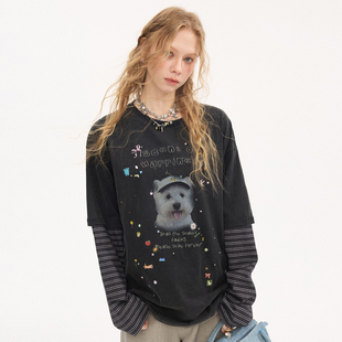 DIDDIMODA 假两件T恤/长袖T恤/迷彩中裤