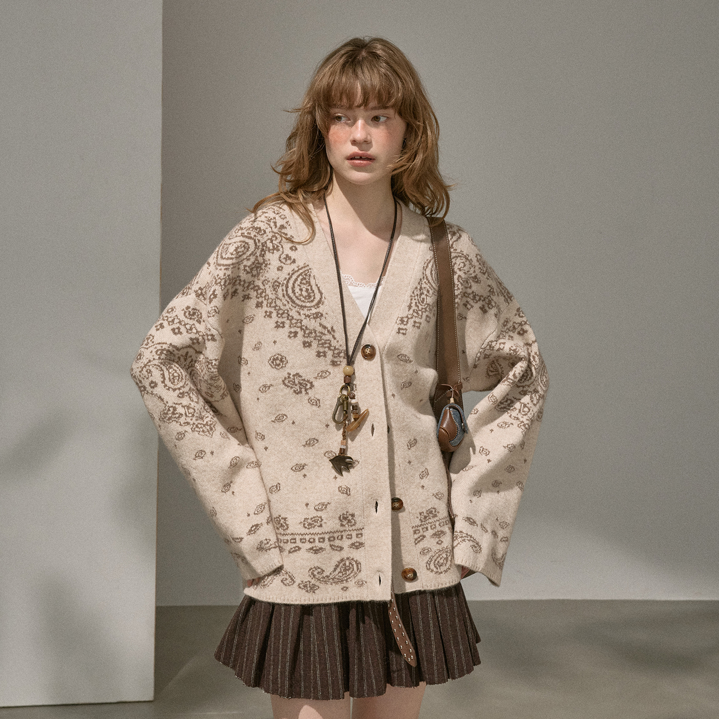 DIDDIMODAV领开衫/小狗毛衣