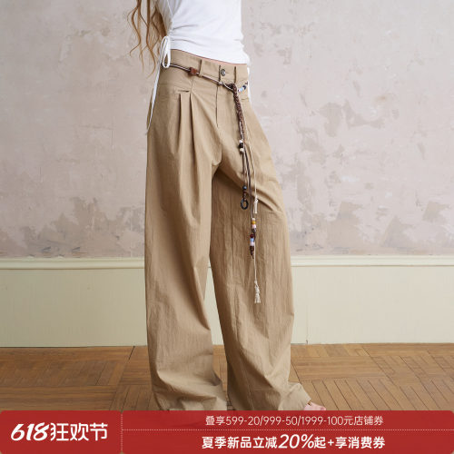 DIDDIMODA慵懒随性百搭波嬉风串珠腰链宽松阔腿休闲裤女夏