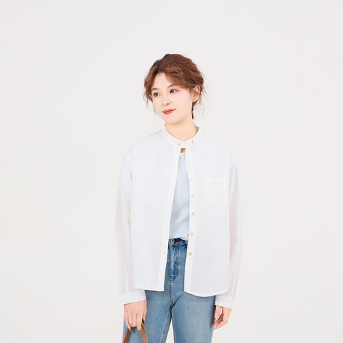 REST HEART 2026春季新品 圆领纽扣2色百搭衬衫