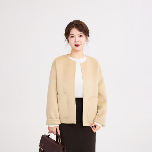 REST HEART 2025秋季新品 圆领宽松版羊毛大衣上衣女