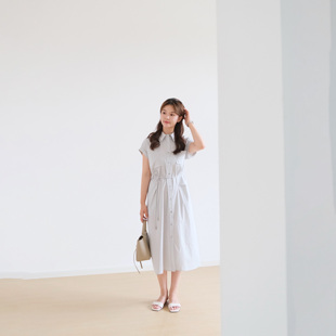 REST HEART 2026夏季新品 翻领气质宽松版连衣裙