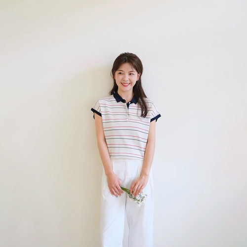 REST HEART 2026夏季新品 翻领条纹POLO撞色短袖