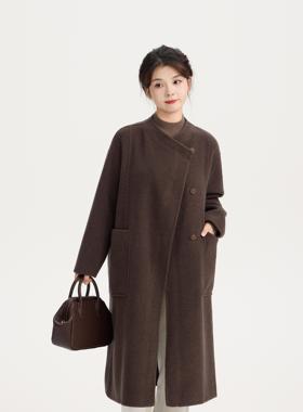 REST HEART 2024秋冬新品 高级设计感美拉德立绒羊毛大衣上衣女