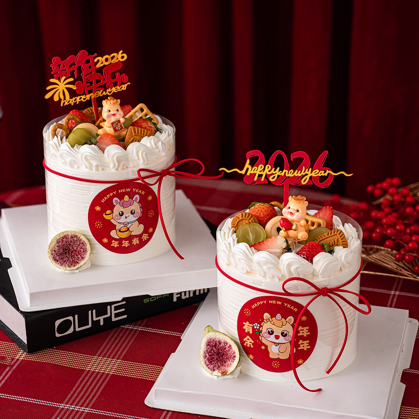 2026新年亚克力小马摆件蛋糕装饰