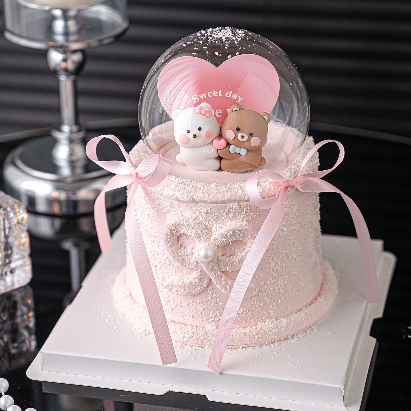 2.14网红情人节卡通小熊蛋糕装饰爱心卡片水晶球情侣表白烘焙装扮,节庆用品/礼品,节日装扮用品,淘宝优惠券,粉丝福利购,淘宝优惠卷