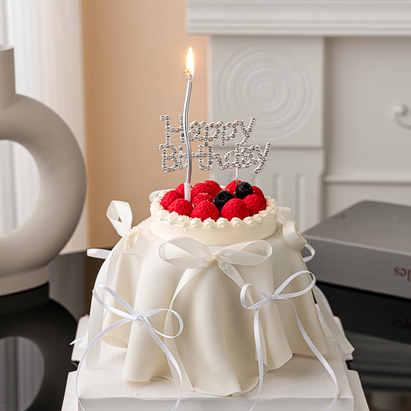 水晶插牌生日快乐女神唯美蛋糕装饰品丝带蝴蝶结女生烘焙节日装扮,节庆用品/礼品,蛋糕/烘焙装饰用品,淘宝优惠券,粉丝福利购,淘宝优惠卷