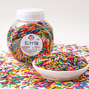 乐焙炫彩针巧克力彩糖针可食用网红彩色蛋糕装 饰甜品摆件500g装
