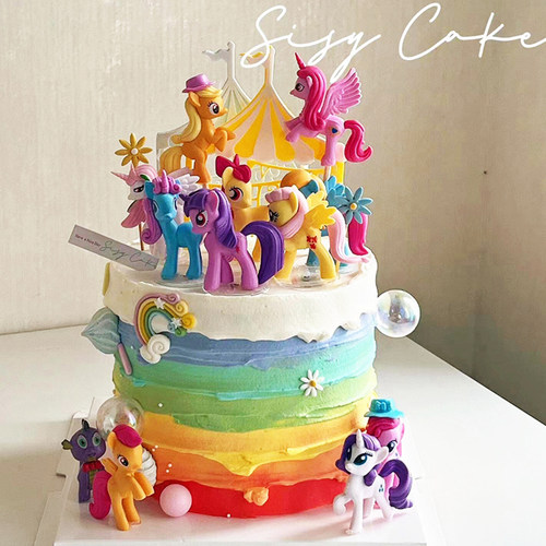 彩色小马生日蛋糕插件