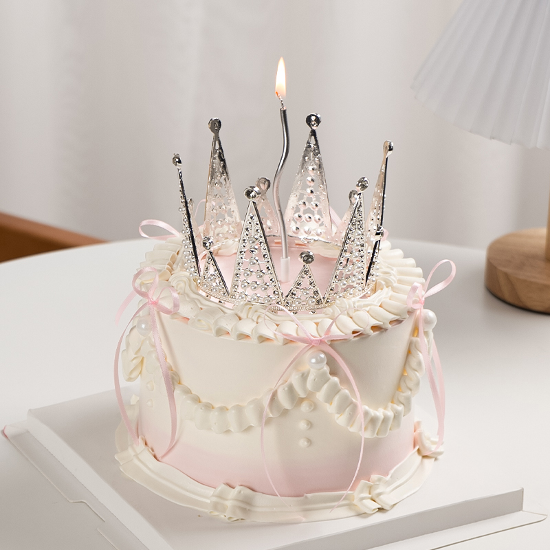 网红唯美三角皇冠蛋糕装饰摆件