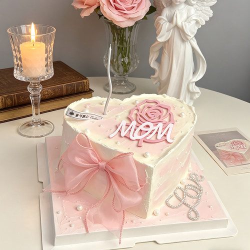母亲节玫瑰花MOM亚克力蛋糕装饰