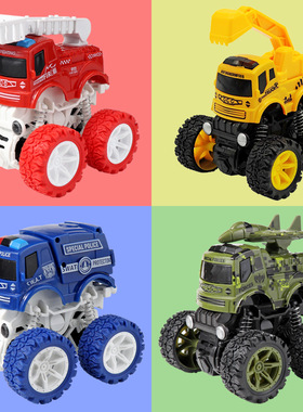 地摊热卖 儿童玩具双向惯性越野车男孩军事工程小玩具车 夜市批发