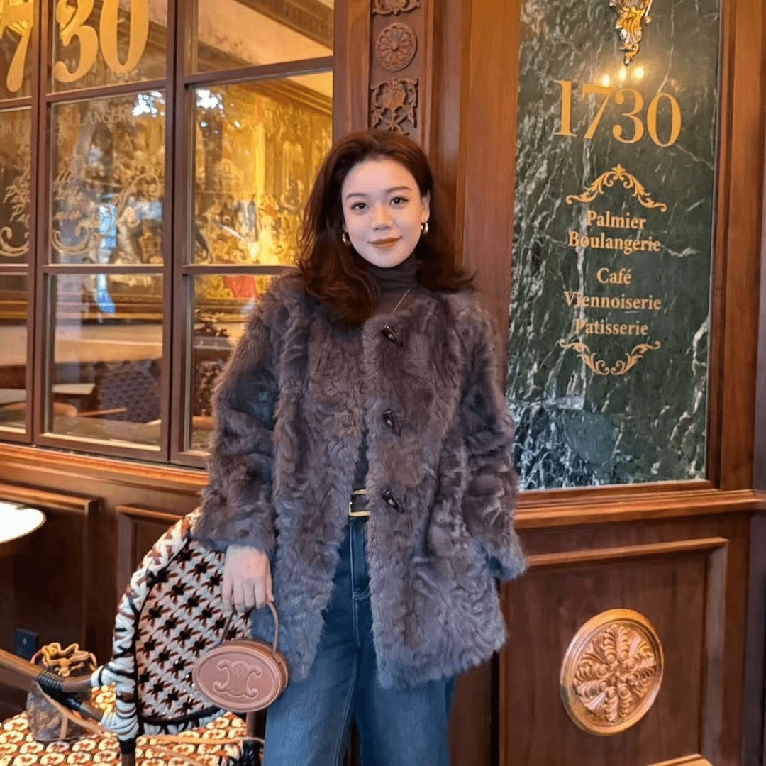 妈妈装2025新款仿水貂皮草外套女中长款加厚秋冬季圆领毛毛大衣女