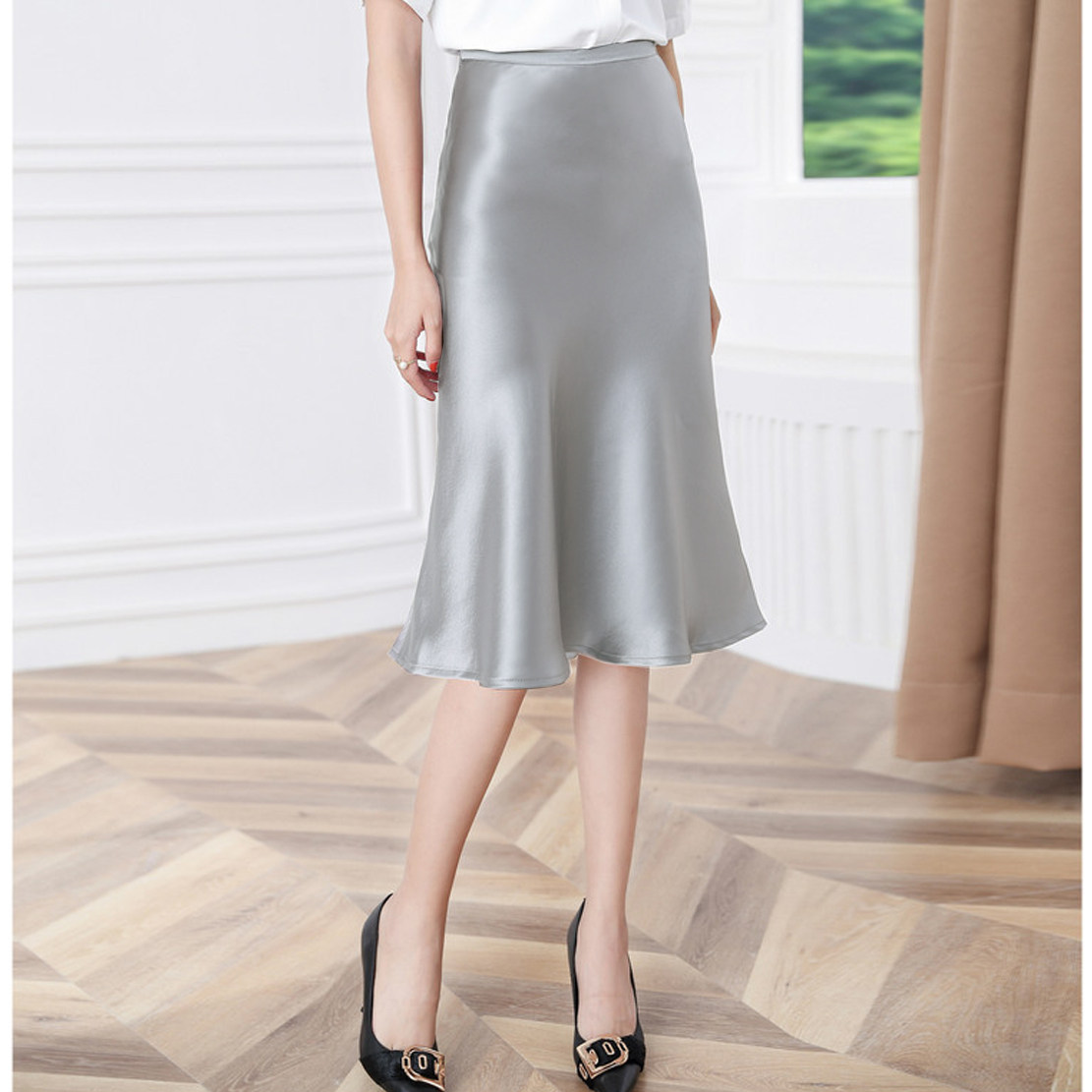重磅醋酸缎面鱼尾半身裙女2025夏季新款百搭包臀丝滑绸缎a字裙ins,女装/女士精品,半身裙,淘宝优惠券,粉丝福利购,淘宝优惠卷