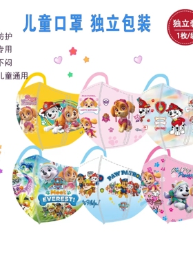 汪汪队儿童口罩3d立体卡通可爱男童女孩专用宝宝幼儿3—6-8—12岁