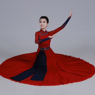 蒙古定制女生剧目服装学生比赛演出艺考比赛舞蹈裙新款舞蹈套装裙