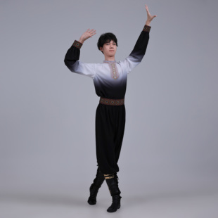 维族定制舞蹈服套装男款学生舞台演出排练练舞服新款定制剧目服装