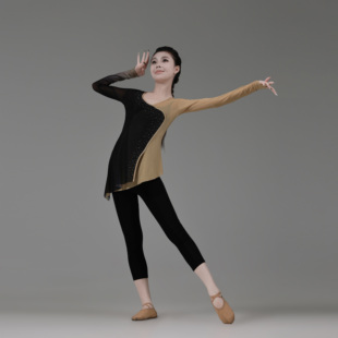 山东胶州舞蹈表演课堂练习练功服纱衣学生艺考剧目演出身韵服上衣