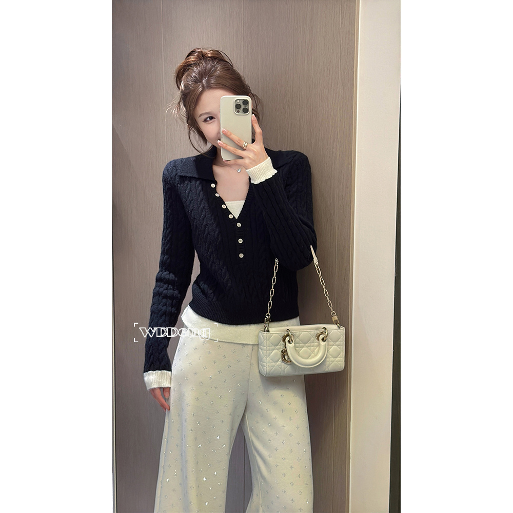 王等等 冬日来信 2025秋冬原创百搭款宽松型假两件毛衫U225Z19975