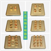 86型金色纯铜音响接线柱5.1 7.1全铜喇叭音箱功放香蕉头插座面板