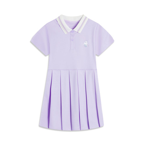 李宁正品女小童时尚简约连衣裙