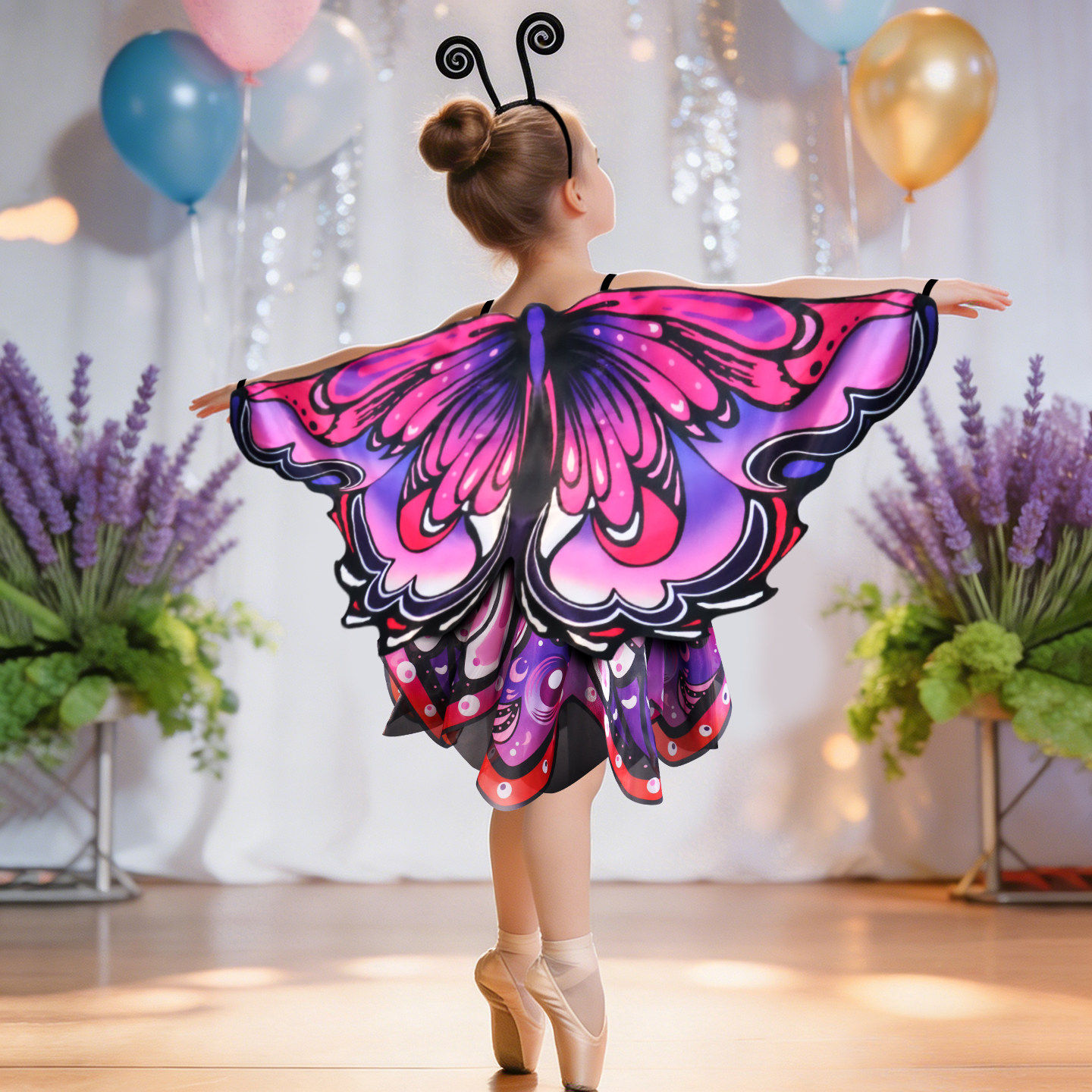 小公主蝴蝶翅膀裙子发箍套装 女童背饰演出服装扮 奇妙仙子公主裙