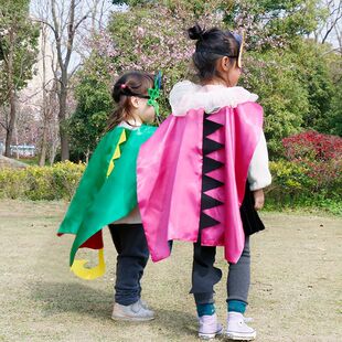 儿童恐龙cos套装霸王龙剑龙火龙带刺披风尾巴面具 幼儿园表演道具