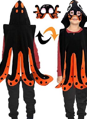 儿童章鱼演出服面具连体