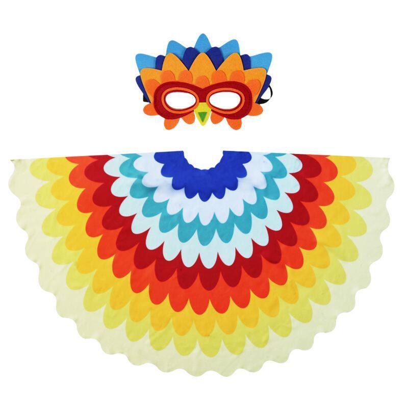 儿童节演出服鹦鹉凤凰儿童翅膀表演道具孔雀黄鹂鸟cosplay服装