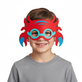 儿童水母螃蟹面具 幼儿园讲故事乐考道具 亲子海洋生物头饰装扮