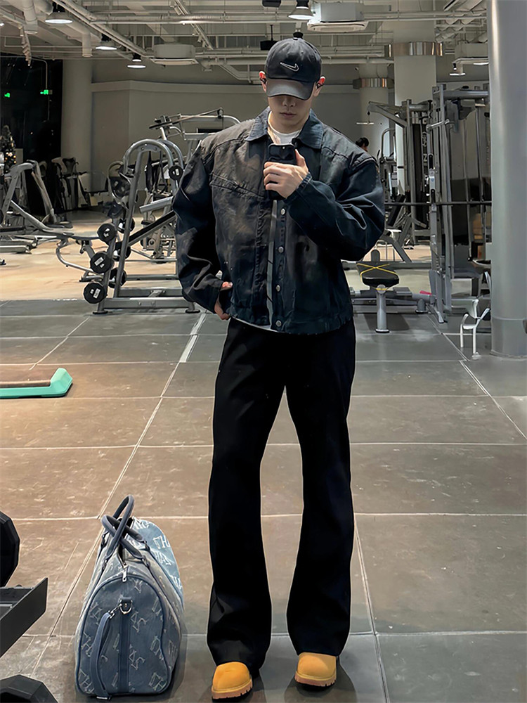 2025新款男生休闲裤秋季cleanfit弯刀微喇西裤显瘦高级感直筒裤