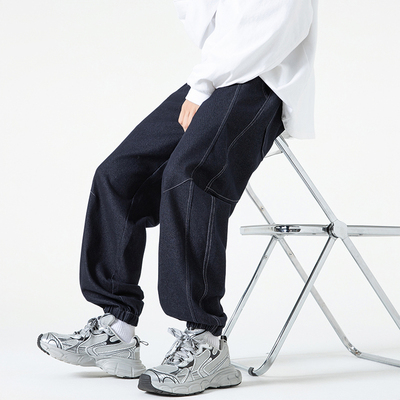 2025新款轻奢美式牛仔裤男款秋冬季裤子宽松休闲裤老爹裤加绒加厚