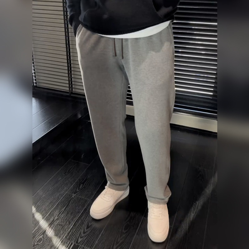 2025秋冬高端男士直筒休闲裤时尚潮流简约百搭纯色卫裤弹力运动裤