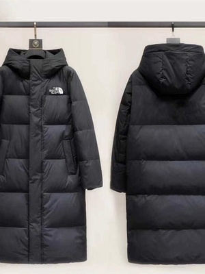 中长款羽绒服男女情侣冬季连帽加厚保暖宽松大码白鸭绒派克服外套