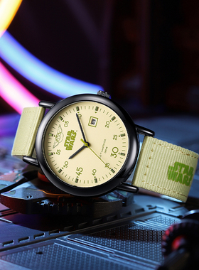 Disney迪士尼女款中学生考试专用手表石英表绿色表带小众轻奢腕表