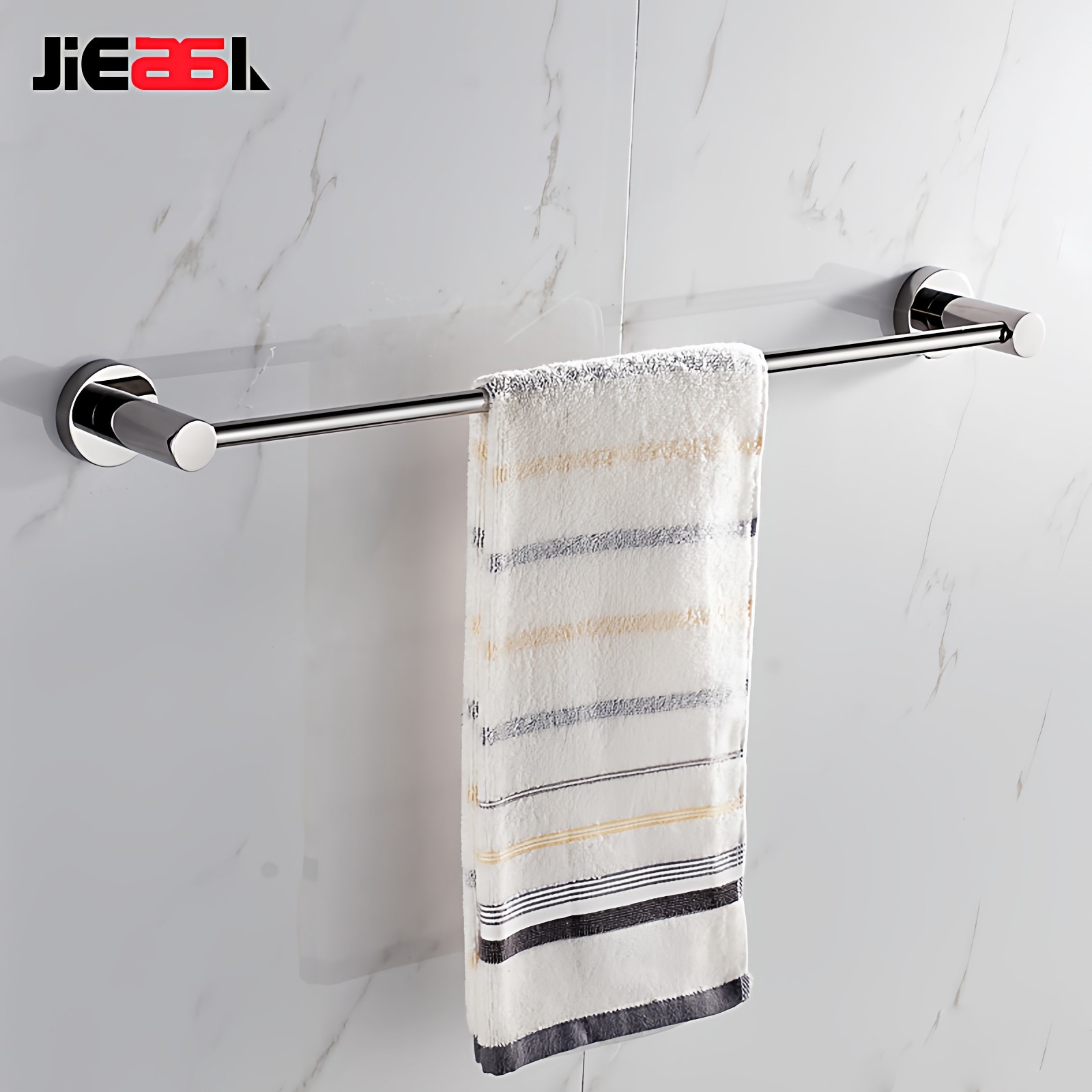 免打孔304不锈钢加长挂件毛巾杆