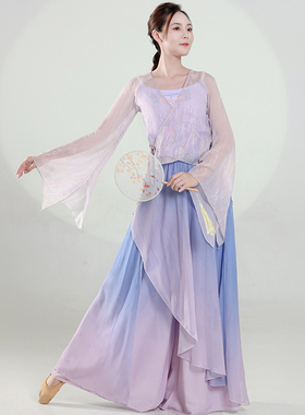古典舞蹈服飘逸女民族风身韵纱衣中国舞艺考练功服演出服套装成人