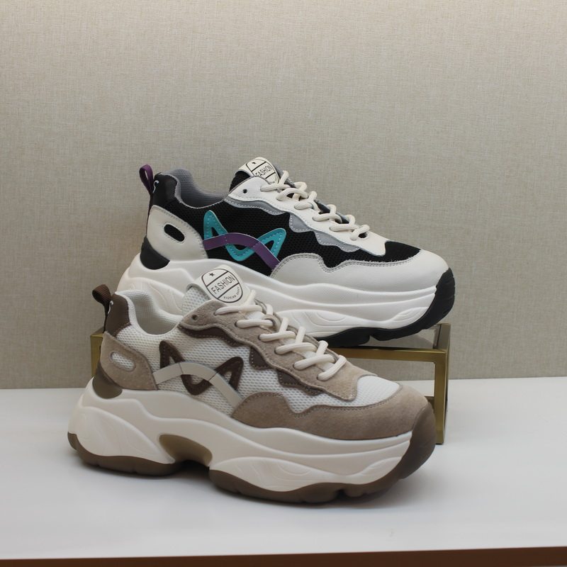 森林公主女鞋2022春季新款厚底复古老爹运动溶解休闲鞋