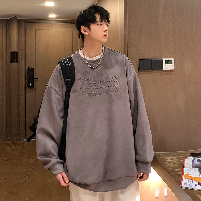 2025春季新款麂皮绒钢印立体印花卫衣男Y301-P40,男装卫衣,星座912-1（原星座914-5）