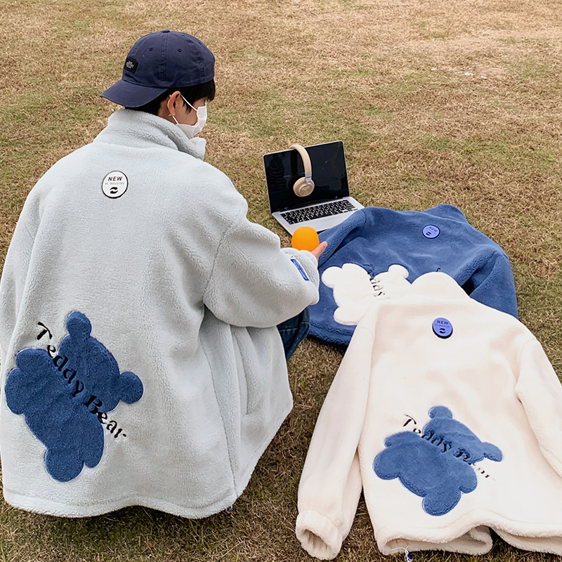 2023秋冬季港风高品质直播港风情侣羊羔毛棉衣外套Y8017-P115，男装棉衣，星座912-1（原星座914-5）