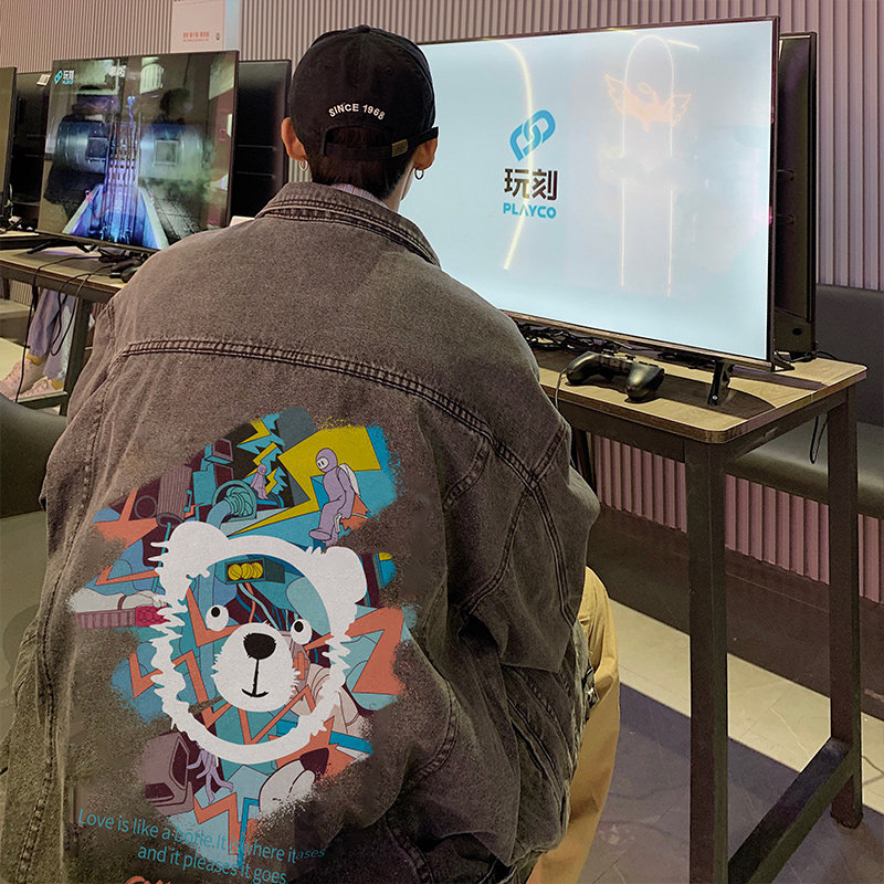 2025春季印花牛仔夹克外套男港风情侣夹克外套JK551-P658,男装夹克,星座912-1（原星座914-5）