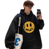 2025春季港风宽松版型笑脸印花情侣学生卫衣男VE008-P4058，男装卫衣，星座912-1（原星座914-5）