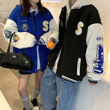 2025春季新款港风克莱因蓝情侣棒球服外套JK520-P85108，女装短外套，星座912-1（原星座914-5）