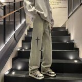2025春季港风复古扎染炒盐工艺高品质牛仔裤男NG015-P48，男装牛仔裤，星座912-1（原星座914-5）