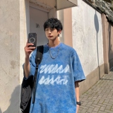 2025夏季港风情侣短袖水洗蜡染短袖男XS005-P3558，男装T恤，星座912-1（原星座914-5）