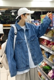 2025春季新款港风情侣牛仔印花夹克外套男JK504-P65，男装夹克，星座912-1（原星座914-5）